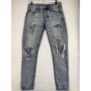 American Eagle Tomgirl Women's‎ Distressed Acid Wash Blue Denim Jeans Size 2